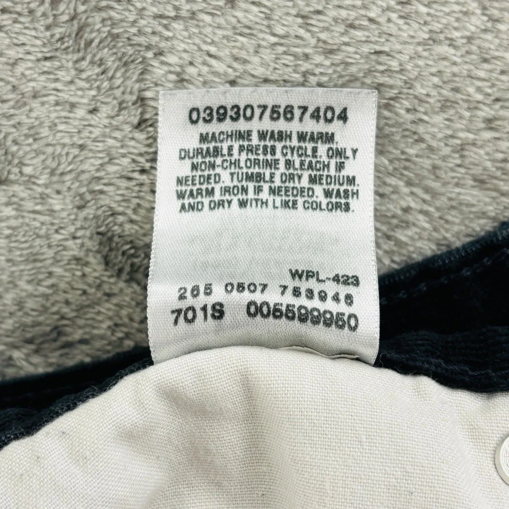Levi's 559 Corduroy Pants Mens 36x32 Black Relaxed Fit Straight Leg‎ Y2K Baggy